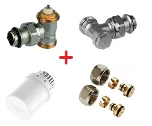 Комплект термовентил Honeywell ъглов ф16